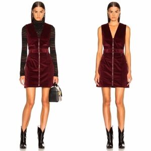 Veronica Beard Orial Corduroy Zip Dress‎ Size 2 Wine Burgundy *flawed buttons